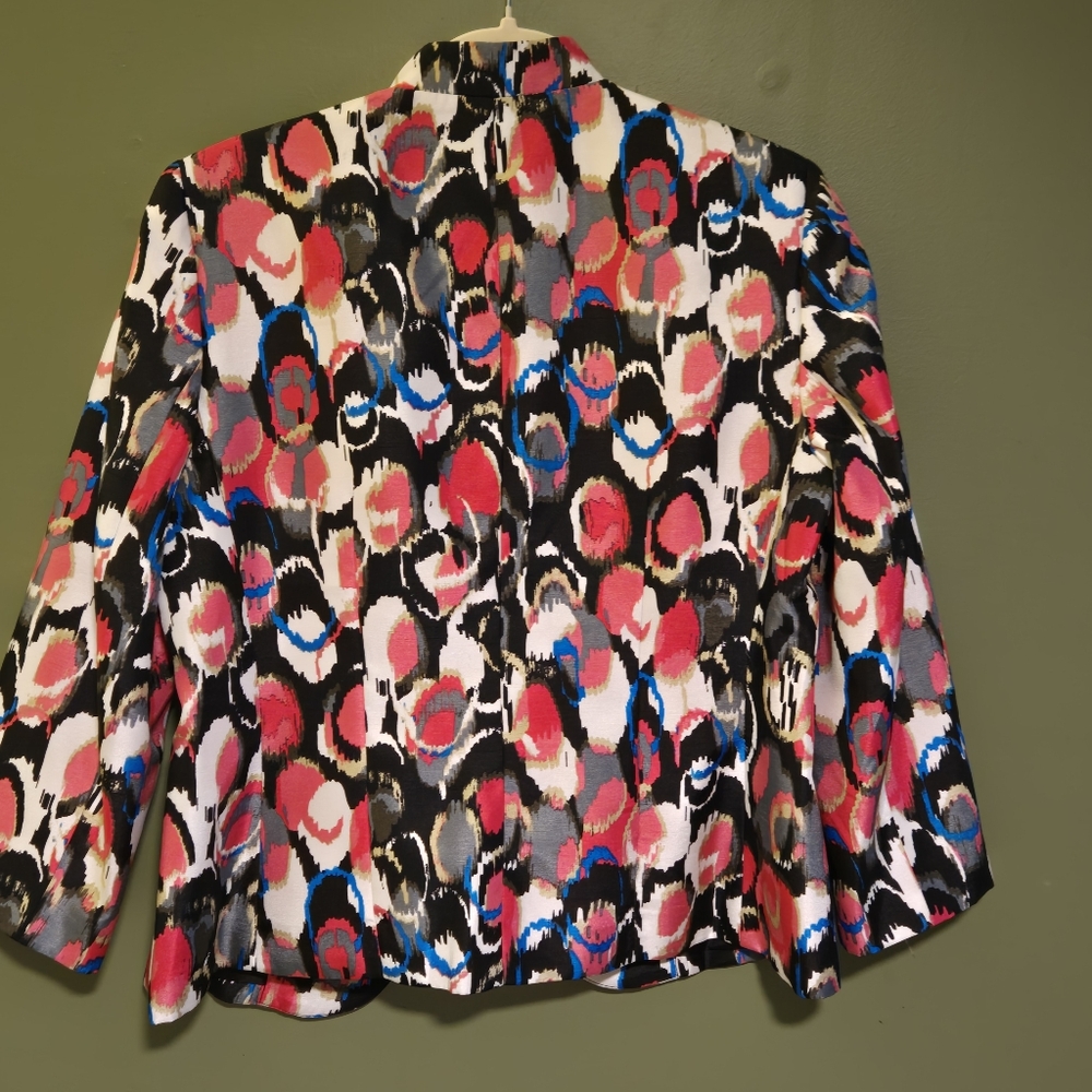 Vintage Kasper Women's Multicolor Blazer Size 10 Shoulder Pads Artsy - Picture 4 of 6